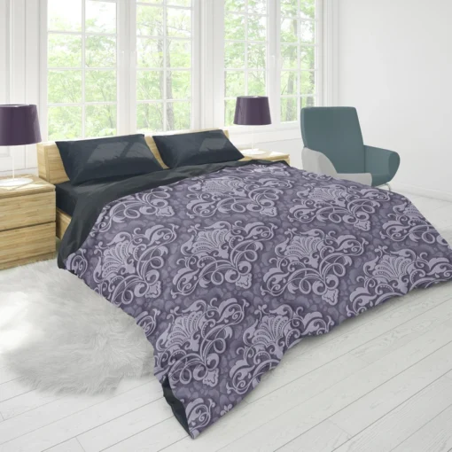 Elegant Embossed Damask Design Duvet Cover 1