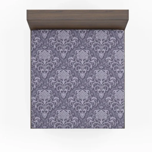 Elegant Embossed Damask Design Fitted Sheet