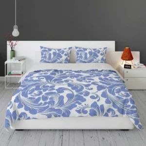 Elegant Floral Swirl Damask Bedding Set 1