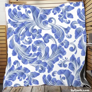 Elegant Floral Swirl Damask Quilt Blanket