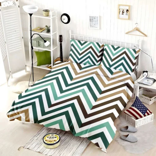 Elegant Geometric Zigzag Style Bedding Set