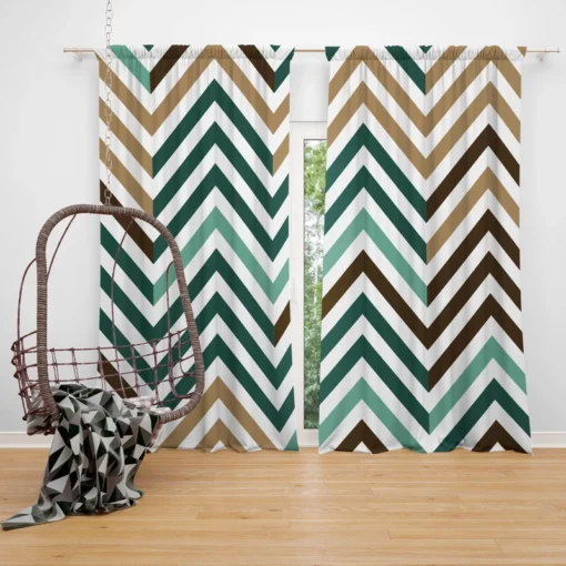 Elegant Geometric Zigzag Style Curtain