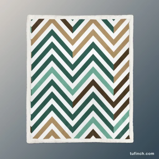 Elegant Geometric Zigzag Style Sherpa Fleece Blanket 1