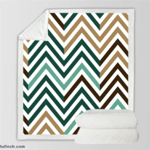 Elegant Geometric Zigzag Style Sherpa Fleece Blanket