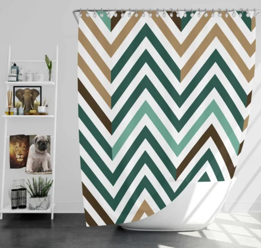 Elegant Geometric Zigzag Style Shower Curtain