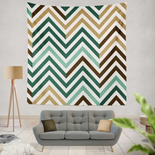 Elegant Geometric Zigzag Style Wall Tapestry