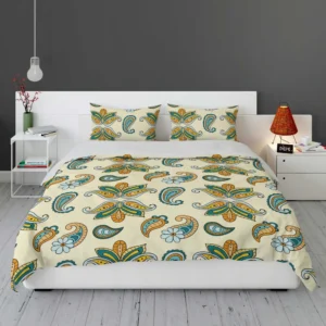 Elegant Hand Drawn Paisley Batik Bedding Set 1