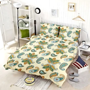 Elegant Hand Drawn Paisley Batik Bedding Set