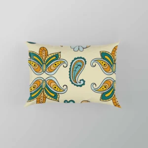 Elegant Hand Drawn Paisley Batik Pillow Case