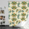 Elegant Hand Drawn Paisley Batik Shower Curtain