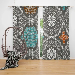 Elegant Indian Batik Pattern Curtain