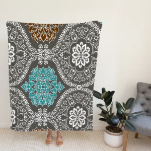 Elegant Indian Batik Pattern Fleece Blanket