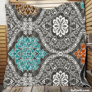 Elegant Indian Batik Pattern Quilt Blanket