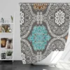 Elegant Indian Batik Pattern Shower Curtain