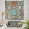 Elegant Indian Batik Pattern Wall Tapestry