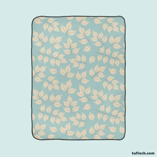 Elegant Leaves Design Fleece Blanket 1