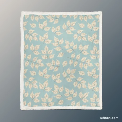 Elegant Leaves Design Sherpa Fleece Blanket 1