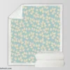 Elegant Leaves Design Sherpa Fleece Blanket