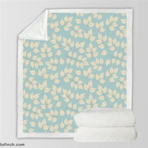 Elegant Leaves Design Sherpa Fleece Blanket