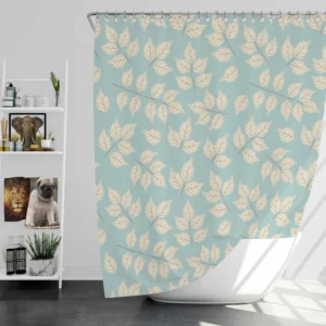 Elegant Leaves Design Shower Curtain