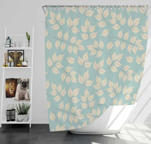 Elegant Leaves Design Shower Curtain