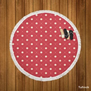 Elegant Luxury Polka Dots Round Beach Towel