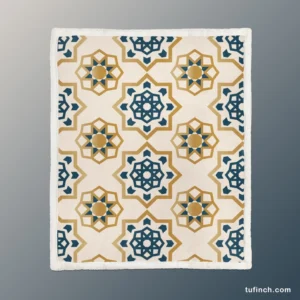 Elegant Modern Arabesque Design Sherpa Fleece Blanket 1