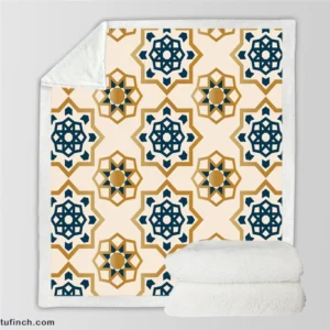 Elegant Modern Arabesque Design Sherpa Fleece Blanket