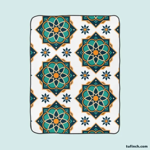 Elegant Modern Moroccan Design Fleece Blanket 1