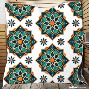 Elegant Modern Moroccan Design Quilt Blanket