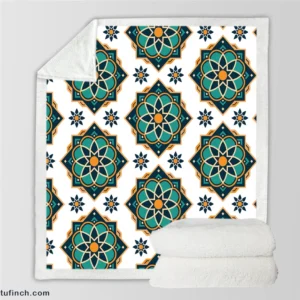 Elegant Modern Moroccan Design Sherpa Fleece Blanket