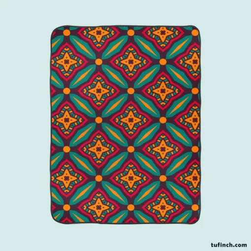 Elegant Moroccan Pattern Fleece Blanket 1