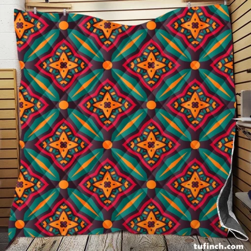 Elegant Moroccan Pattern Quilt Blanket