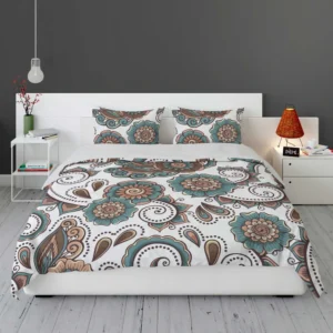 Elegant Paisley Pattern With Vintage Flower Bedding Set 1