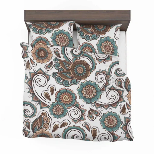 Elegant Paisley Pattern With Vintage Flower Bedding Set 2