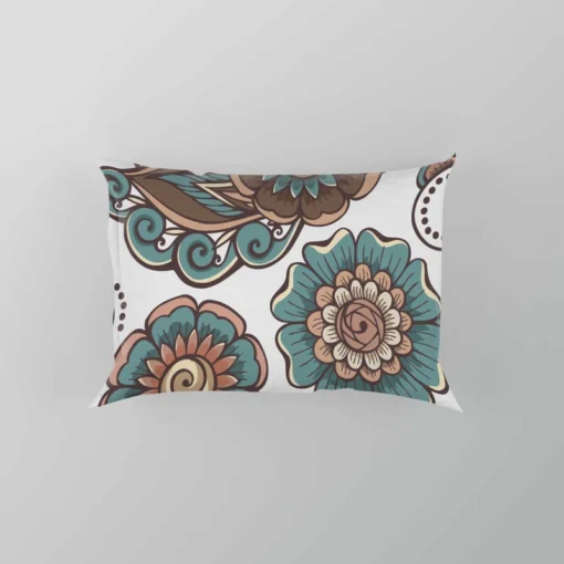 Elegant Paisley Pattern With Vintage Flower Pillow Case