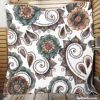 Elegant Paisley Pattern With Vintage Flower Quilt Blanket