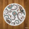 Elegant Paisley Pattern With Vintage Flower Round Beach Towel