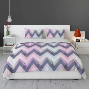 Elegant Purple Pink Zigzag Bedding Set 1