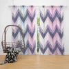 Elegant Purple Pink Zigzag Curtain