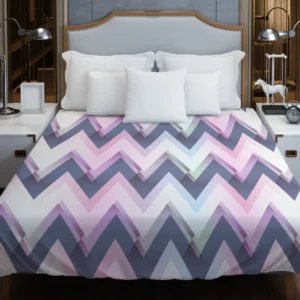 Elegant Purple Pink Zigzag Duvet Cover