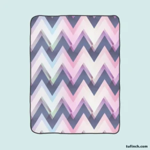 Elegant Purple Pink Zigzag Fleece Blanket 1