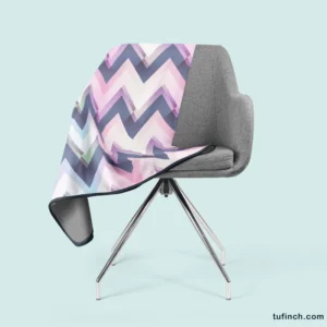 Elegant Purple Pink Zigzag Fleece Blanket 2