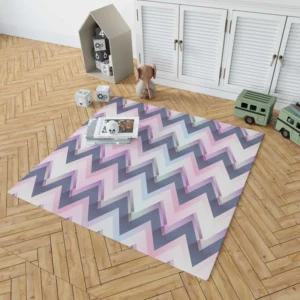 Elegant Purple Pink Zigzag Rug 1