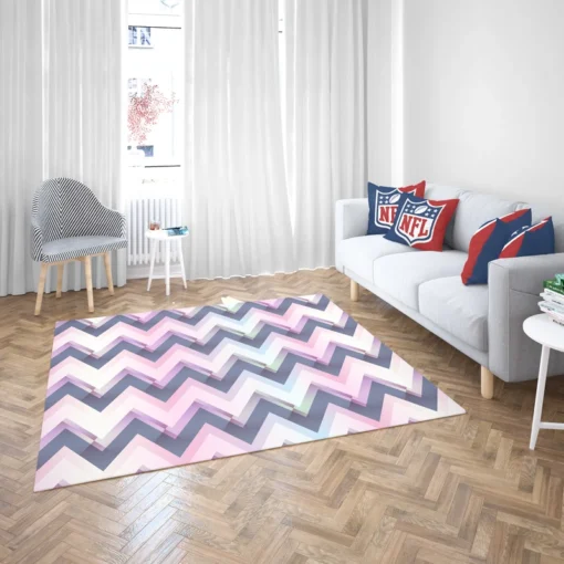 Elegant Purple Pink Zigzag Rug 2