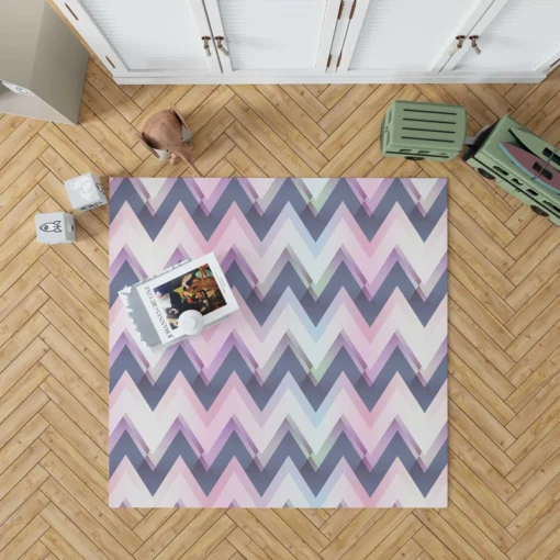 Elegant Purple Pink Zigzag Rug