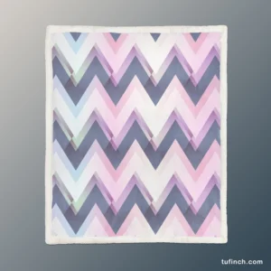 Elegant Purple Pink Zigzag Sherpa Fleece Blanket 1