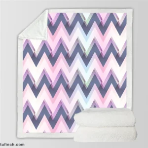 Elegant Purple Pink Zigzag Sherpa Fleece Blanket