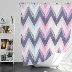 Elegant Purple Pink Zigzag Shower Curtain