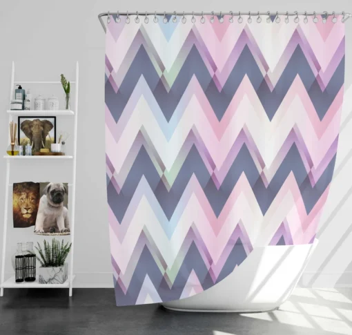 Elegant Purple Pink Zigzag Shower Curtain